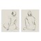 Stupell Industries Sitting Female Figure Drawing 2 pc Wall Plaque Art Set Design by Victoria Barnes